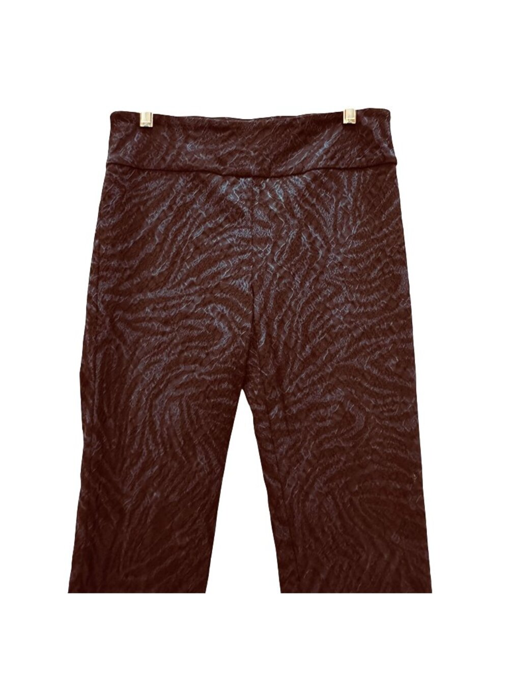Vintage Elliot Lauren Animal Print Ankle Pants 4 Stretch Blue Black Tummy Ctrl